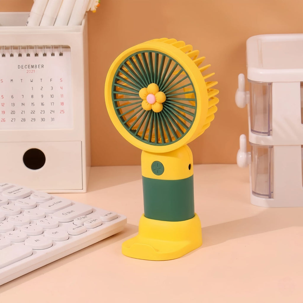 Portable Mini Rechargeable Fan with Stand & USB Cable (Gift Box, Random Color)