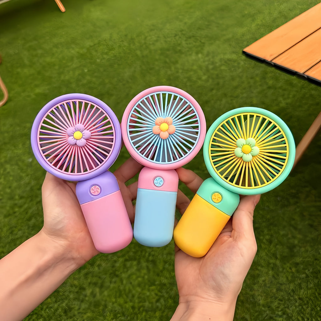 Portable Mini Rechargeable Fan with Stand & USB Cable (Gift Box, Random Color)