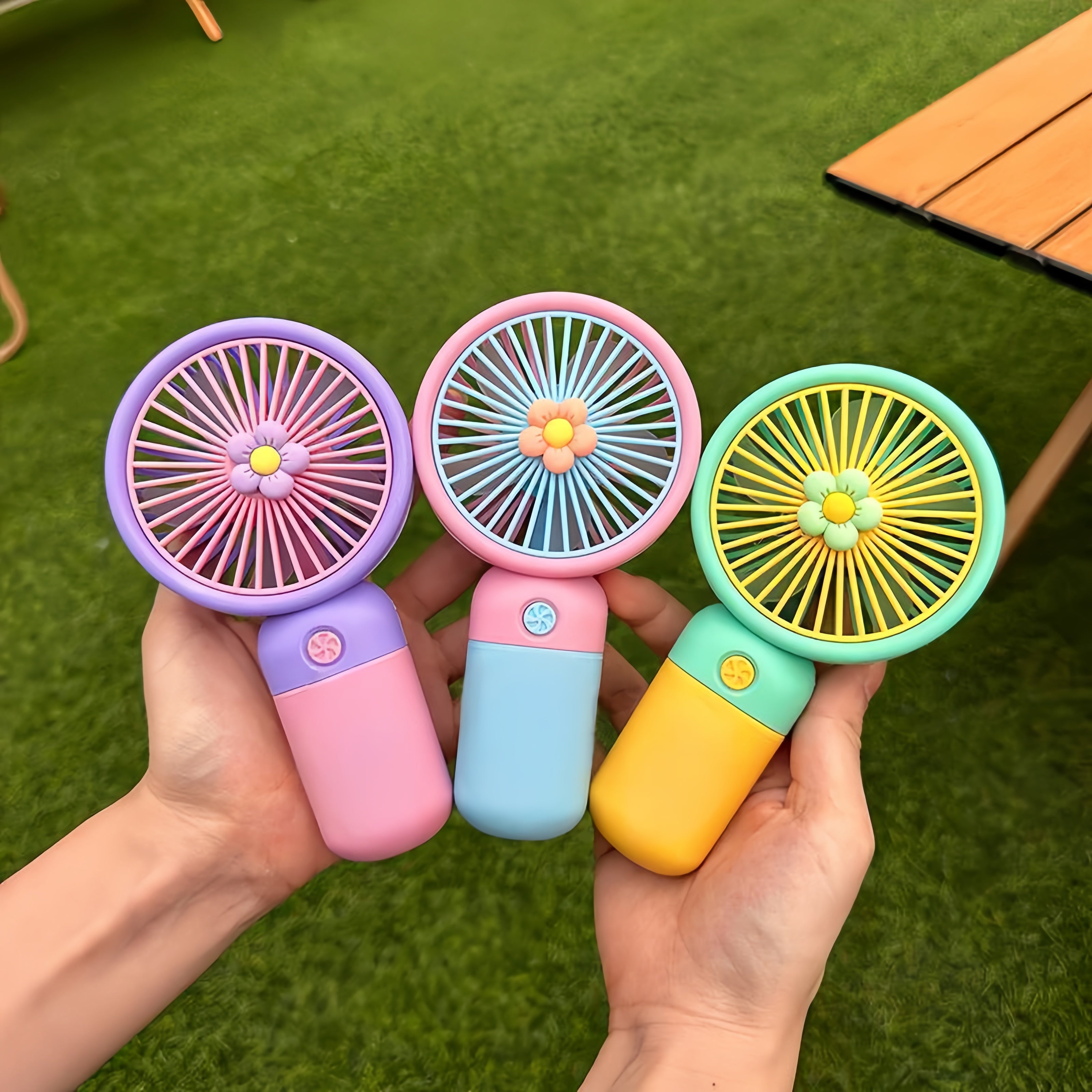 Portable Mini Rechargeable Fan with Stand & USB Cable (Gift Box, Random Color)