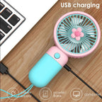 Portable Mini Rechargeable Fan with Stand & USB Cable (Gift Box, Random Color)