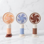 Mini Rechargeable Handheld Fan with Mobile Stand Portable Single-Speed Desktop Cooling Fan